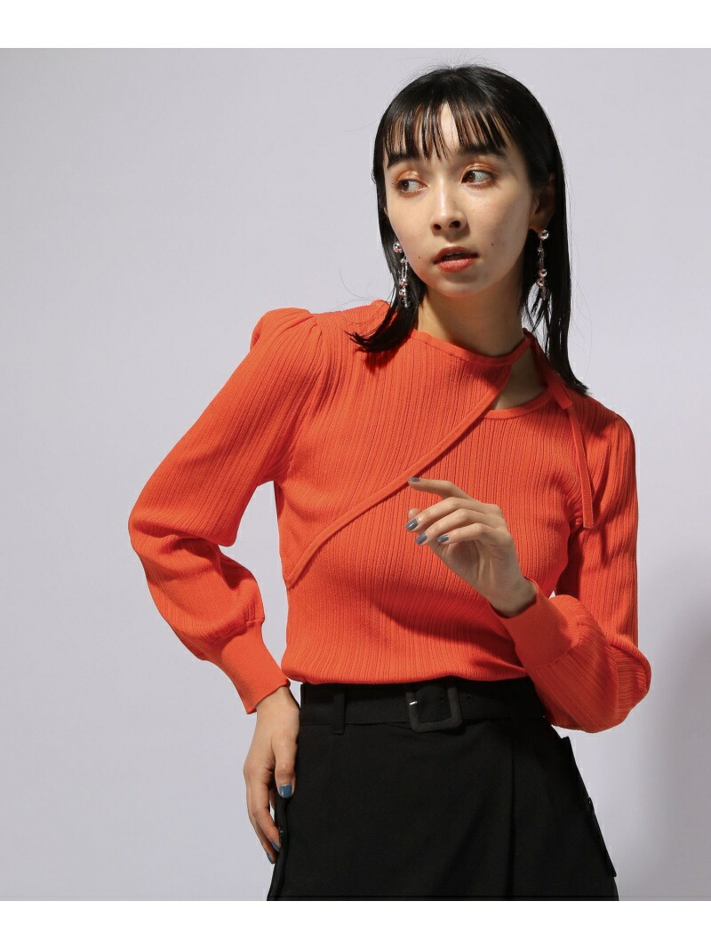 楽天市場】(W)ネックスリットニットLS HARE ハレ トップス ニット