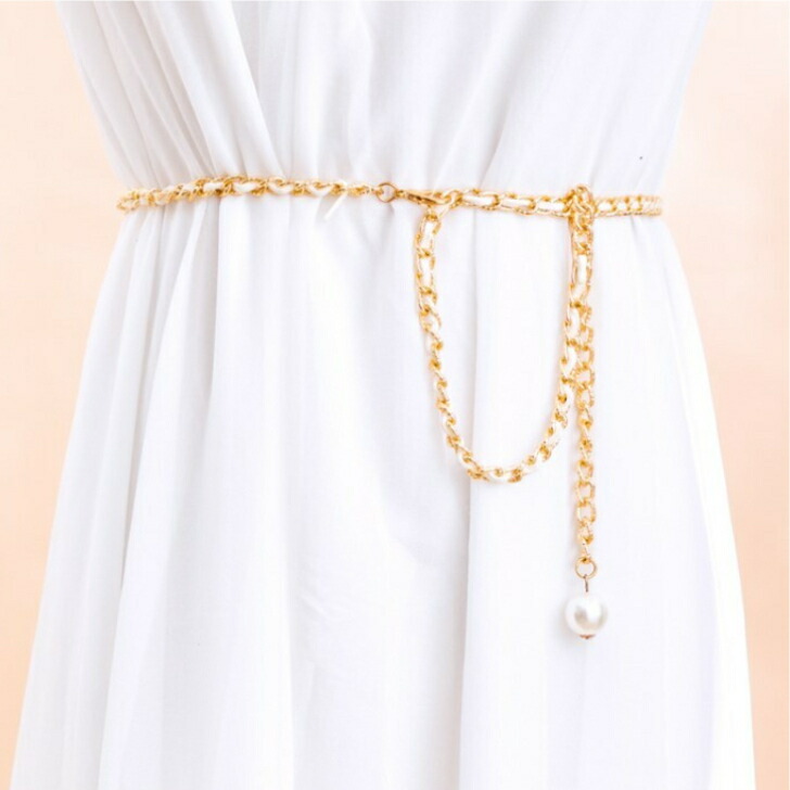 楽天市場】チェーンベルト レディース チェーン サッシュベルト 飾り