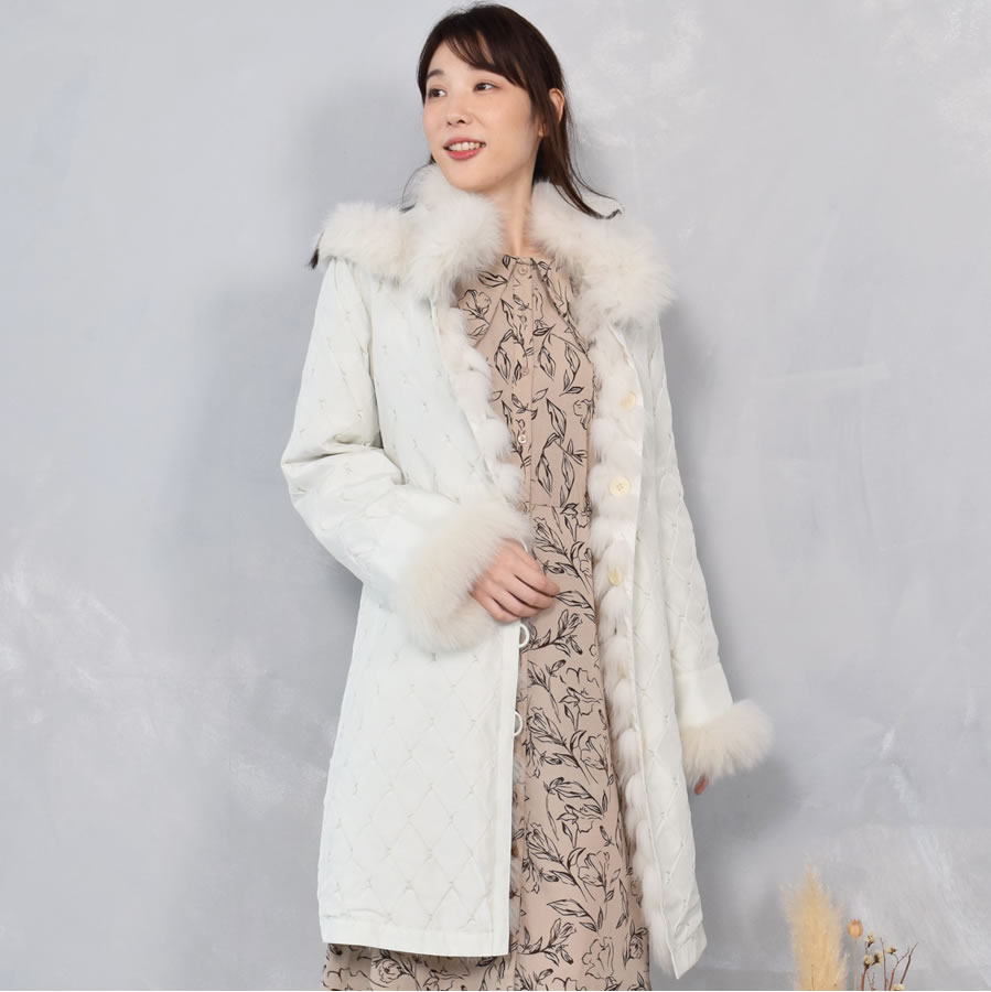 楽天市場】シルク & フォックス ダイヤ柄 リバーシブル コート