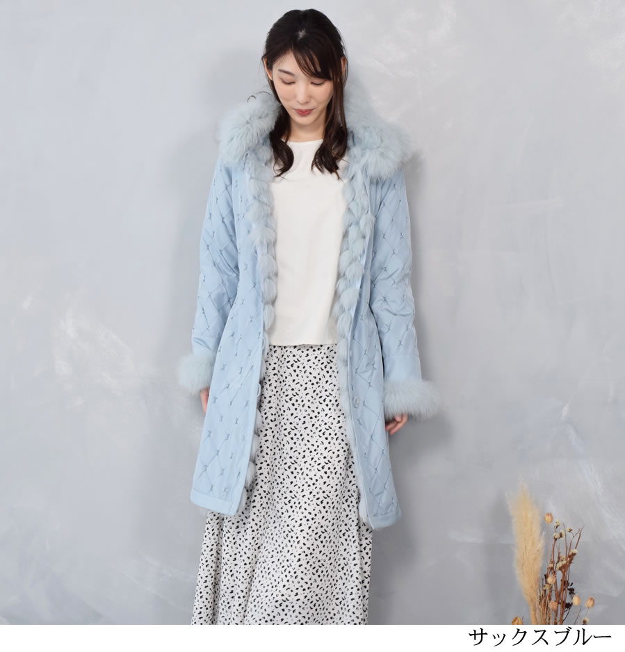 楽天市場】シルク & フォックス ダイヤ柄 リバーシブル コート