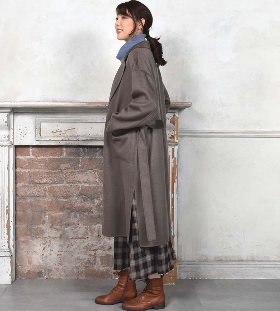 楽天市場】カシミヤ 100% ダブルフェイス ラップ コート [Merfirge