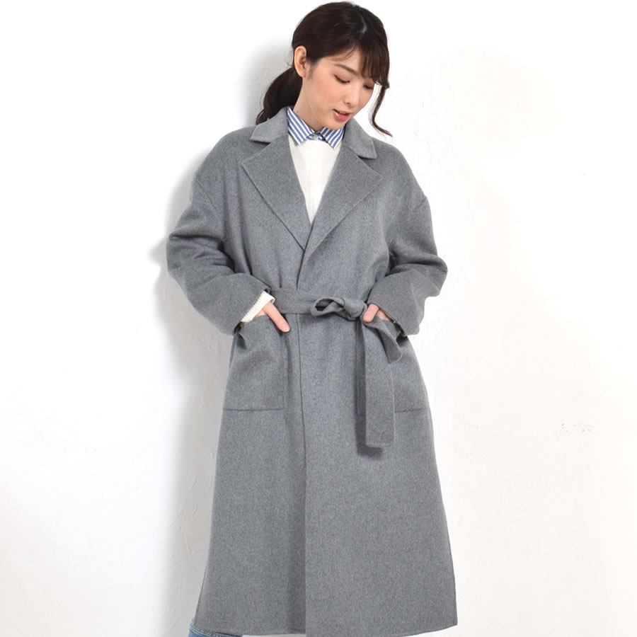 楽天市場】カシミヤ 100% ダブルフェイス ラップ コート [Merfirge