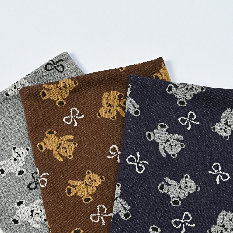 楽天市場】クマ柄 ニットジャガード生地 約80cm幅×10cm単位計り売り