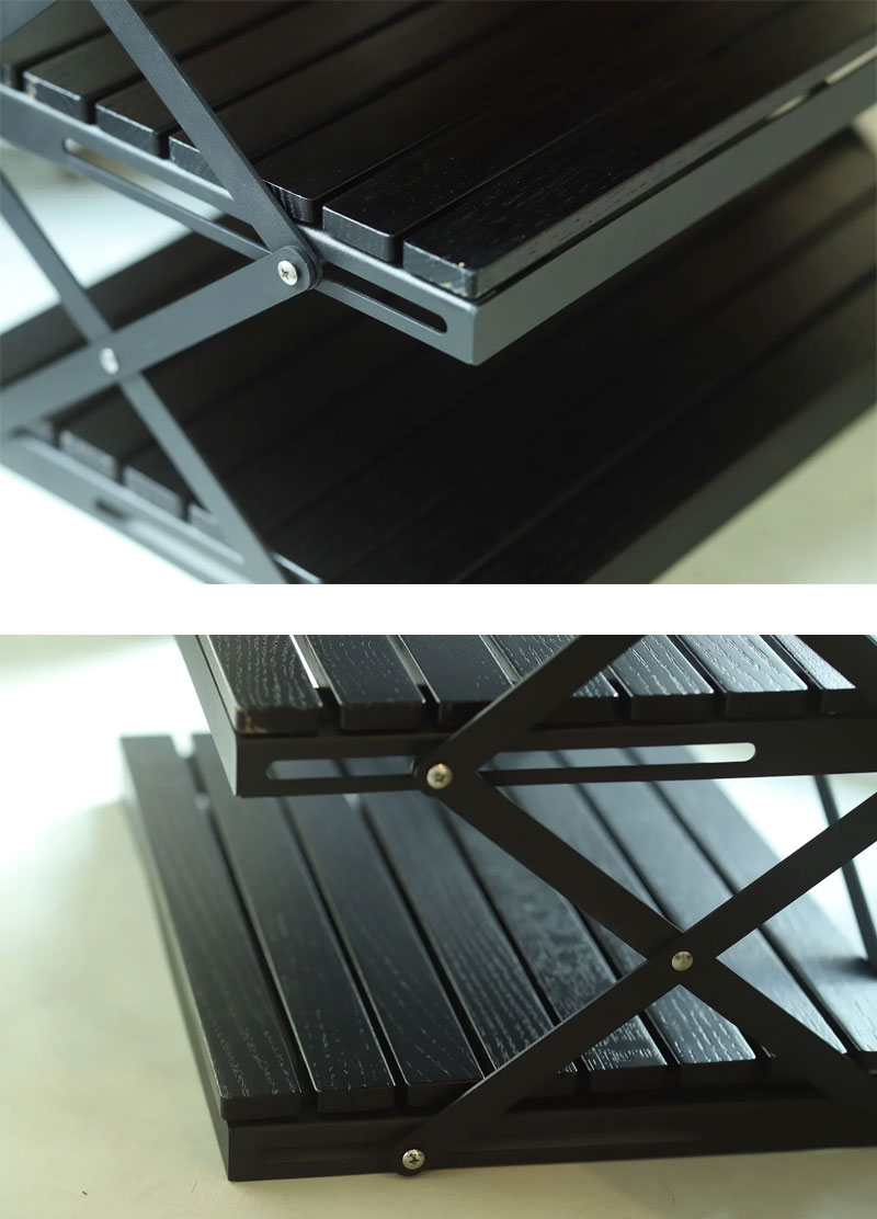 楽天市場】ANOBA アノバ BLACK EDITION ウッドラック 3段 AN098 棚