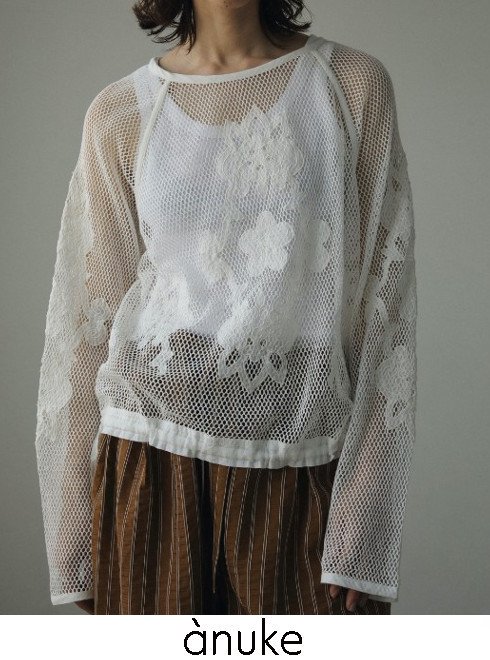 楽天市場】【予約】anuke アンヌーク Embroidery Mesh Tops 24秋冬予約