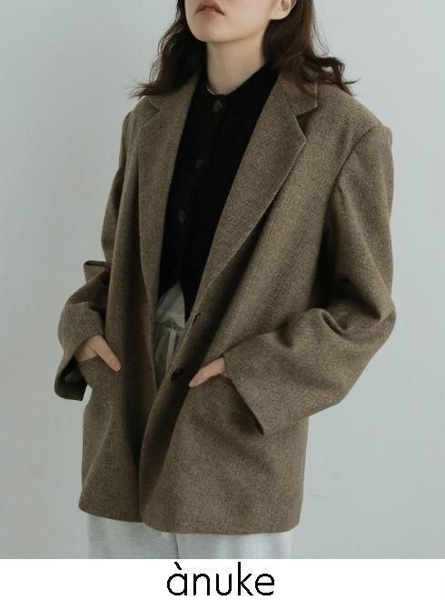 楽天市場】【即日出荷】anuke アンヌーク Herringbone Wool Jacket