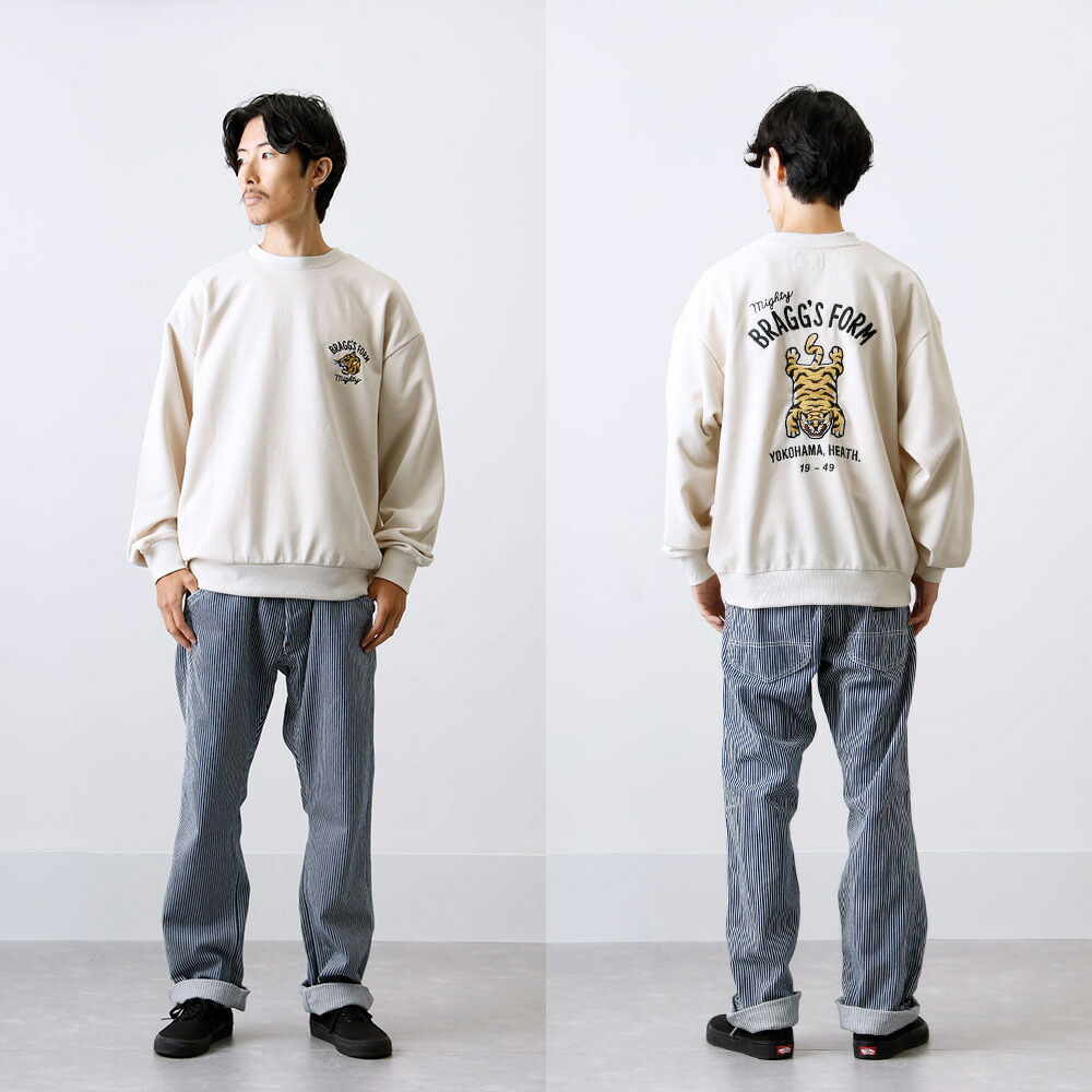楽天市場】刺繍スウェット メンズ トレーナー 長袖 タイガー 虎 裏毛