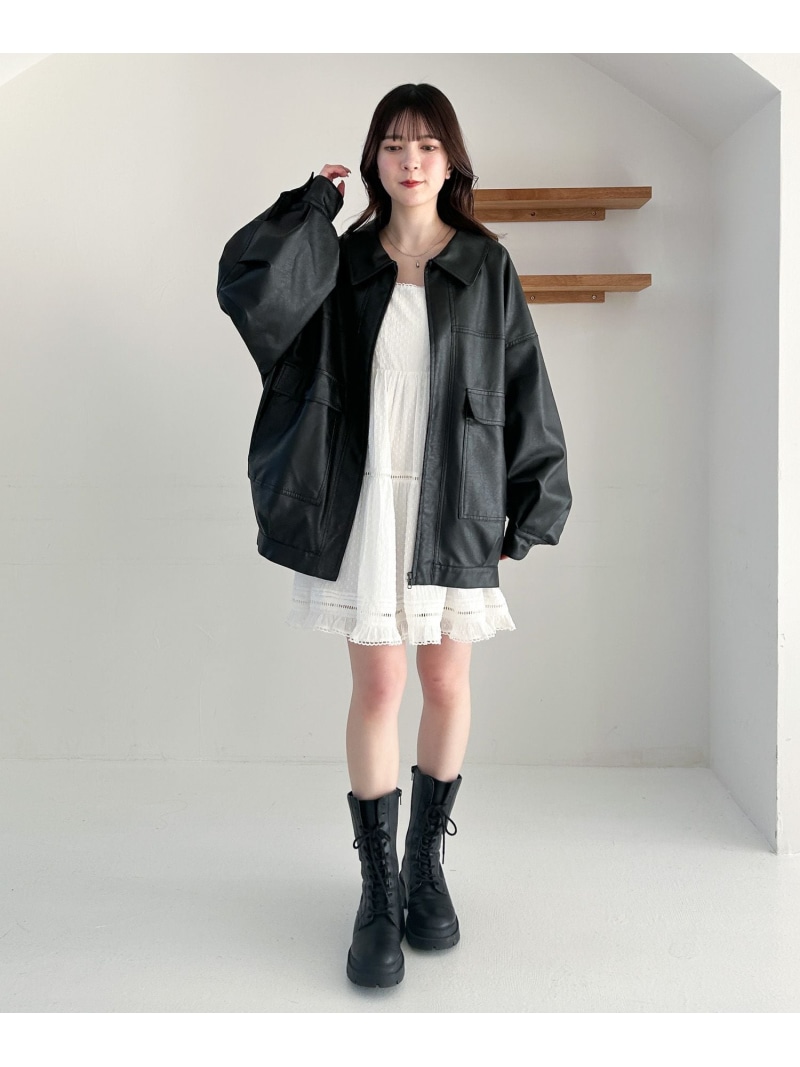 楽天市場】【SALE／55%OFF】【新色入荷】フェイクレザーBIGブルゾン