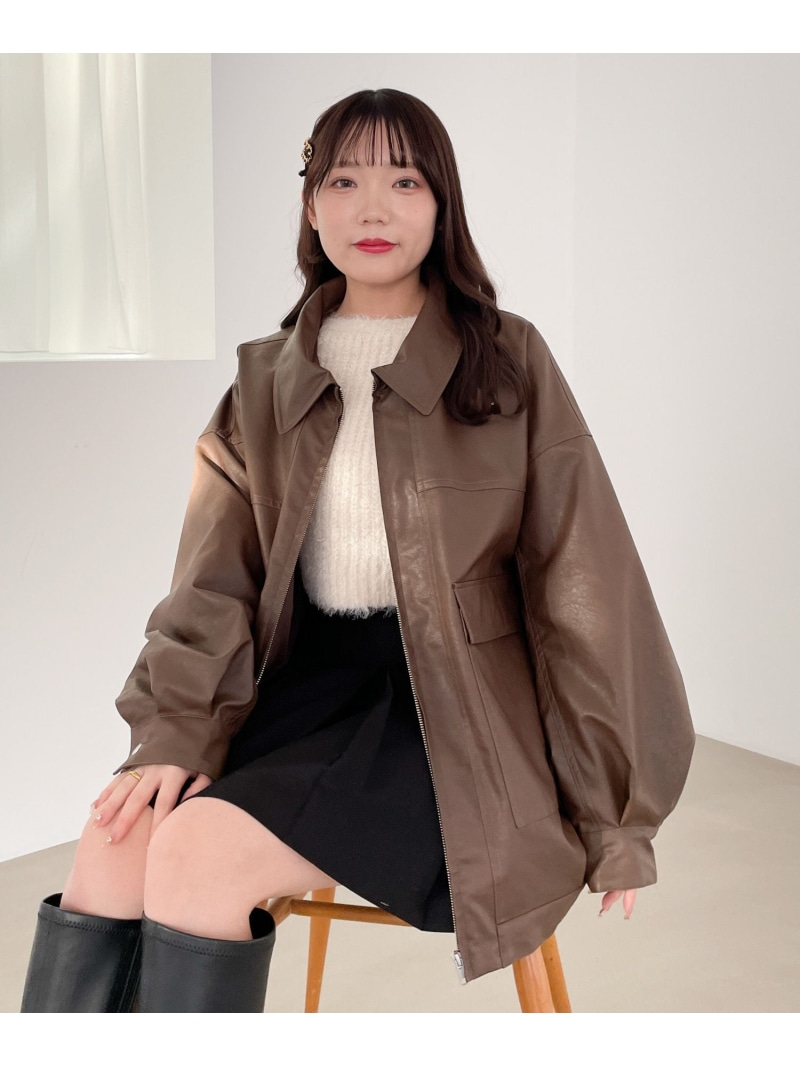 楽天市場】【SALE／55%OFF】【新色入荷】フェイクレザーBIGブルゾン