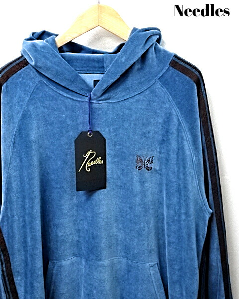 楽天市場】M【Needles Velour Popover Track Hoody Blue Grey MR292