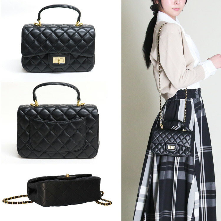 楽天市場】インスタグラマー様愛用 本革 ミニバッグ キルティング