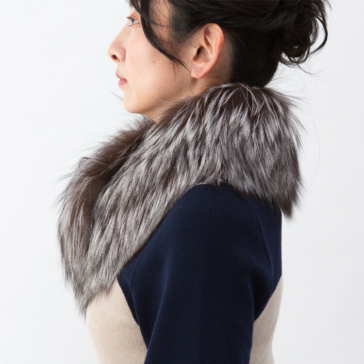 楽天市場】日本製 SAGA サガ シルバーフォックス ファー マフラー