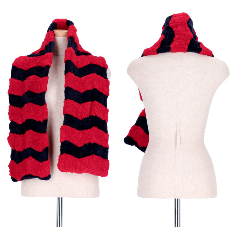 楽天市場】ラムファー マフラー もこもこ バイカラー ダブルカラー