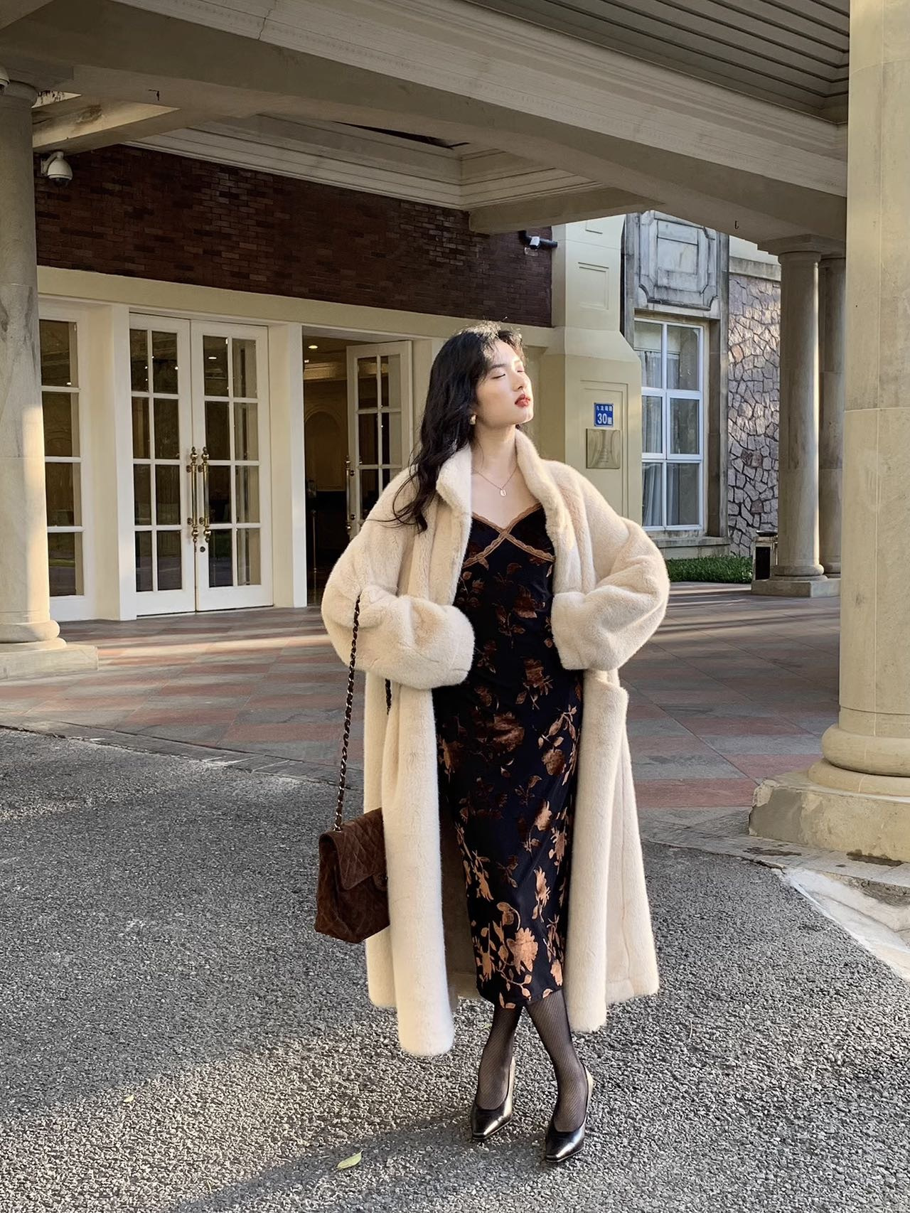 楽天市場】ミンクファーコート レディース ロング丈 ベージュ ブラック