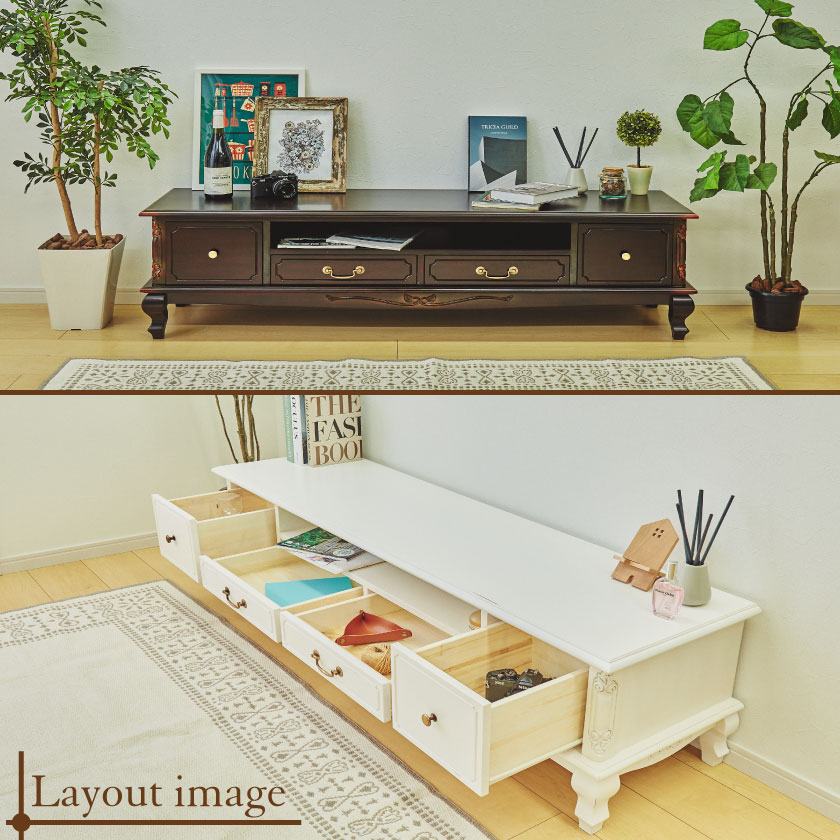 楽天市場】TVボード 幅150cm マホガニー ホワイト ブラウン 木製