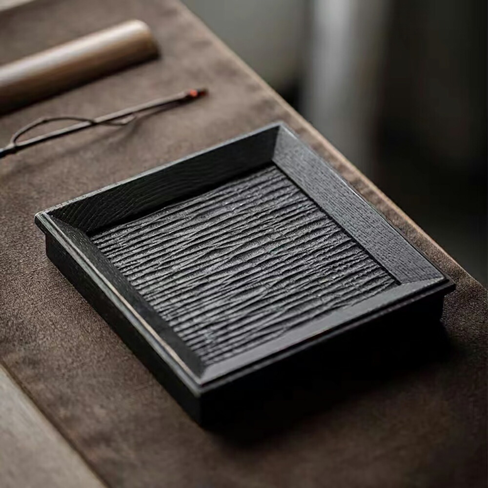 楽天市場】彫刻 手づくり 木製 トレー 黒 ブラック 配膳トレー 反羽