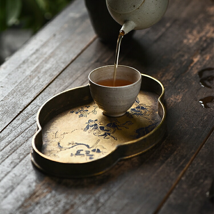 楽天市場】狩猟祥雲図 銅のトレー トレー トレイ 銅盛器 アンティーク