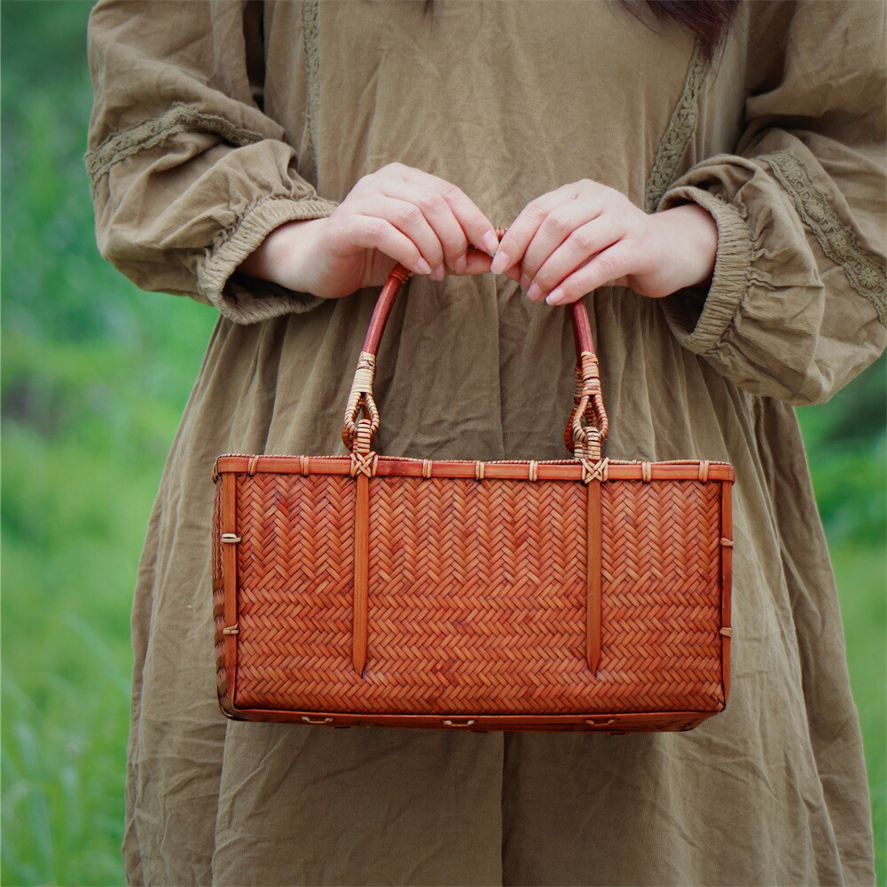 ちかこ 切替チェックのかごバッグ 3点 ちかこ 切替チェックのかご