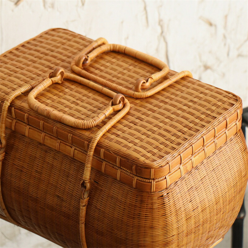 楽天市場】漆塗り ピクニック バスケット かごバッグ レディース 竹