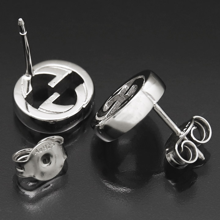 楽天市場】グッチ ピアス GUCCI スタッズピアス インターロッキングG