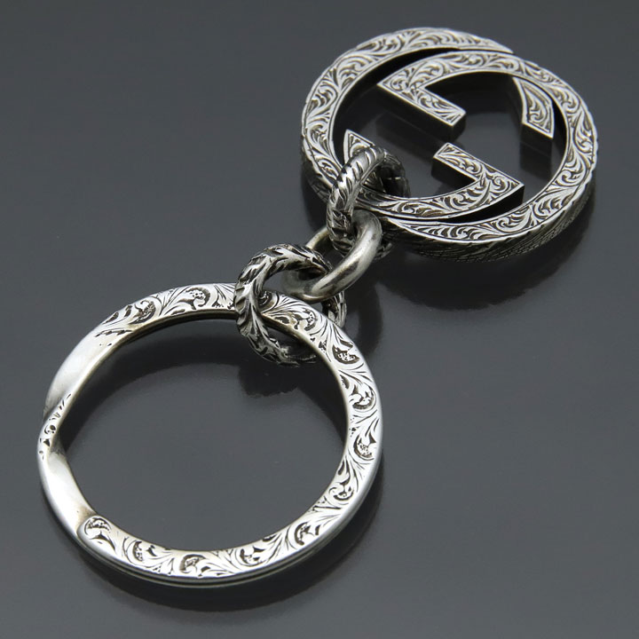 楽天市場】グッチ キーリング GUCCI キーホルダー シルバー