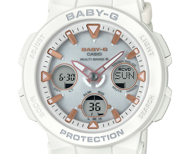 楽天市場】カシオ ベビーG 電波 ソーラー ビーチ・トラベラー ホワイト