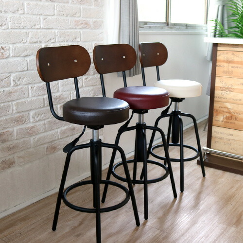 楽天市場】カウンターチェア 背もたれ付き アンティーク バーチェア