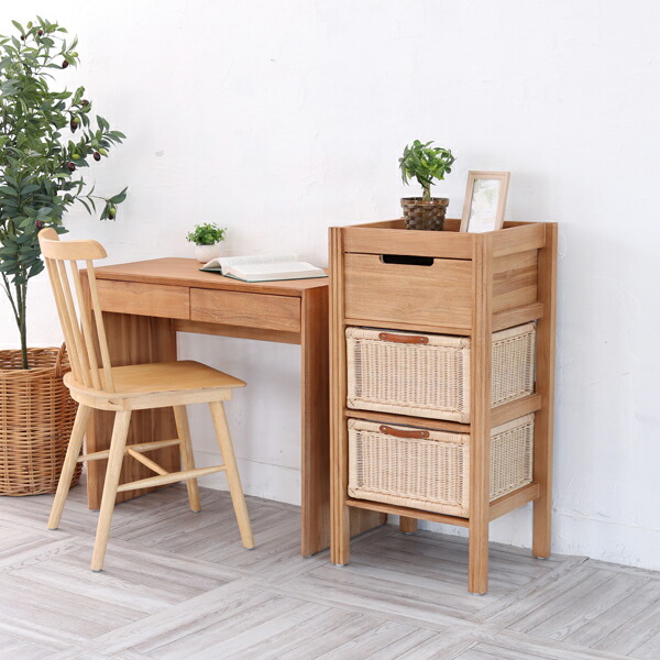 楽天市場】ランドリーチェスト 幅45 完成品 チーク無垢材 ラタン 北欧