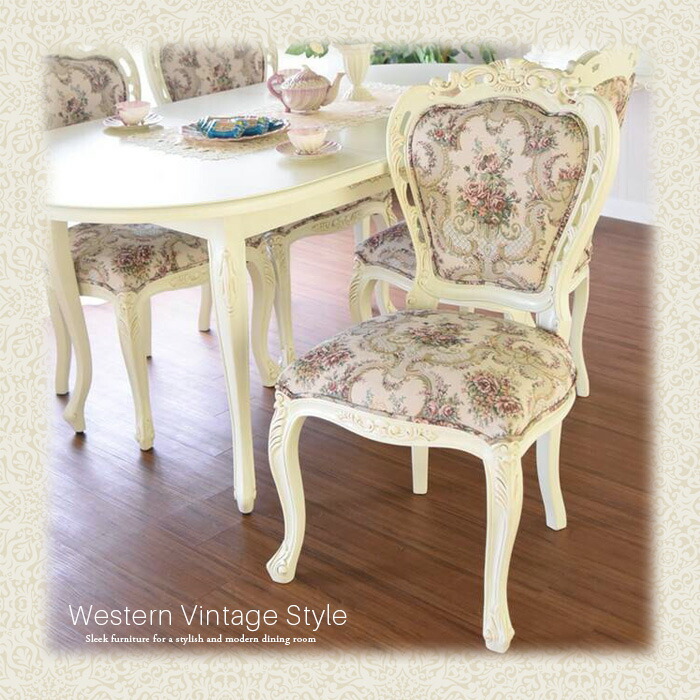 楽天市場】ヨーロピアン アンティーク ダイニングチェア ホワイト 白