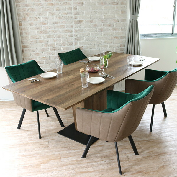 楽天市場】ダイニングテーブルセット 伸長式 4人掛け 5点 6人掛け 8人