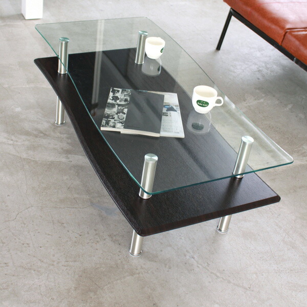 楽天市場】センターテーブル ガラス 棚板付き おしゃれ モダン