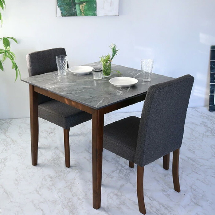 楽天市場】ダイニングテーブルセット 2人 グレー天板 3点 80 2人用 2人