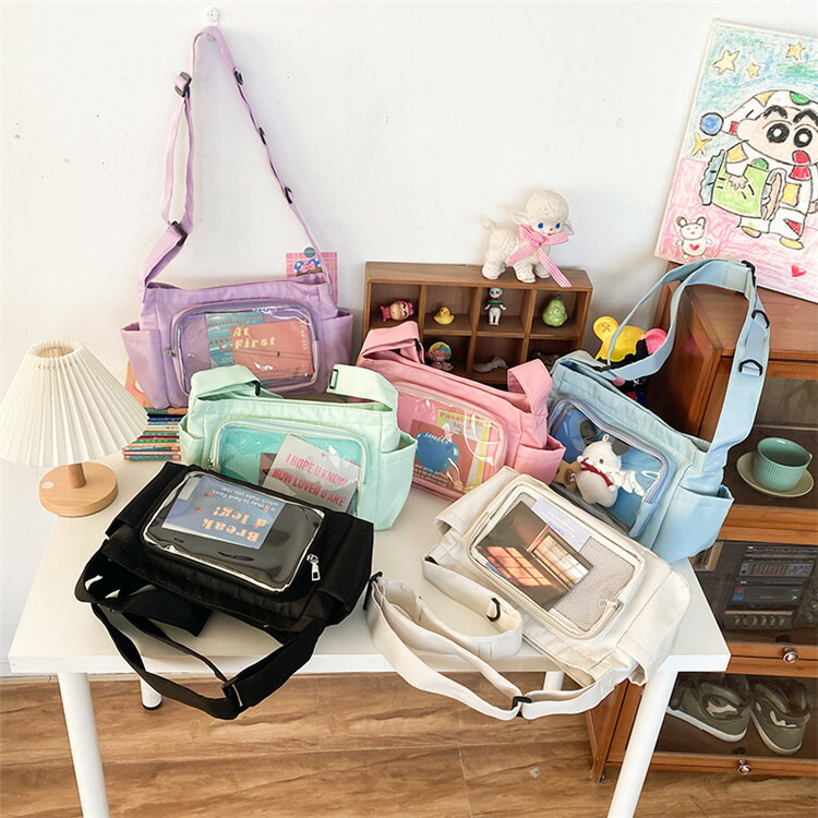 楽天市場】痛バッグ レディース ショルダーバッグ 大容量 缶バッチ