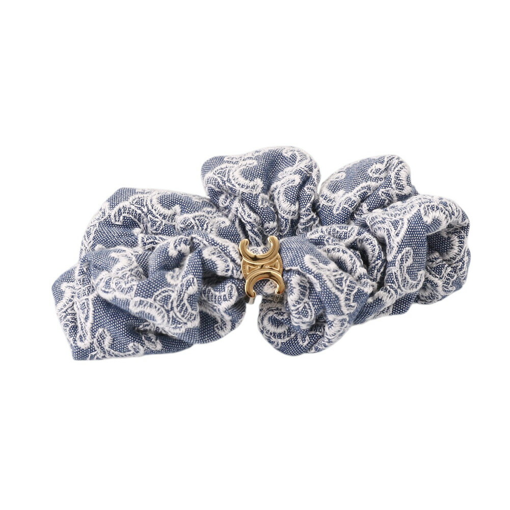 CELINE ライトブルー シュシュ ゴールド装飾付き 楽天市場】celine