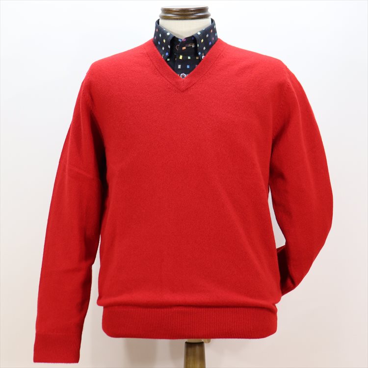 楽天市場】カシミヤ100% セーター ニット Vネック カーディガン 紳士