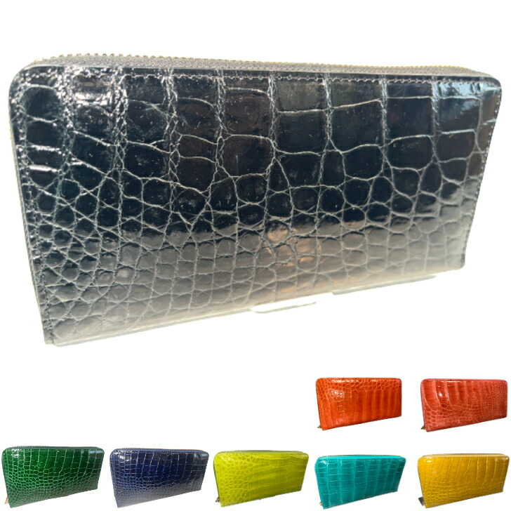 楽天市場】長財布 ラウンドファスナー型 クロコダイル本革