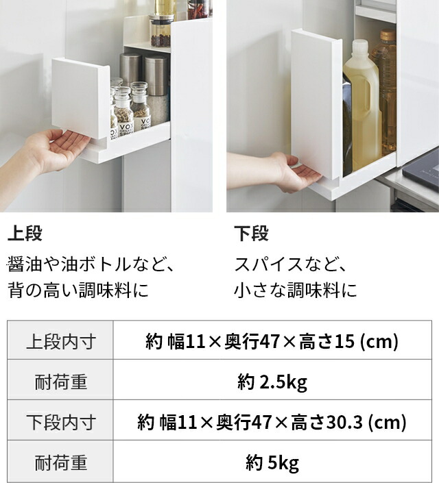 楽天市場】山崎実業 スパイスラック 隠せる調味料ラック タワー 2段