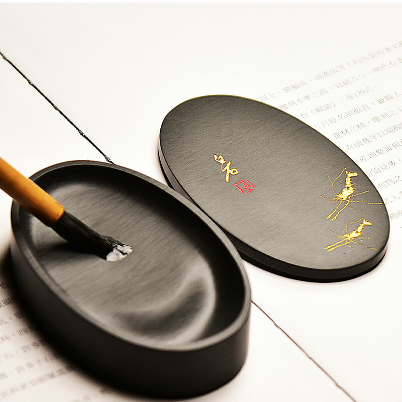 楽天市場】硯 すずり 中国硯 書道用品 石 蓋付き 小さい 携帯便利 高級