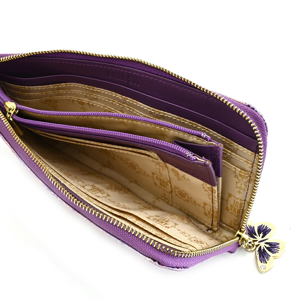 楽天市場】アナスイ 財布 長財布 L字ファスナー ラベンダー ANNA SUI