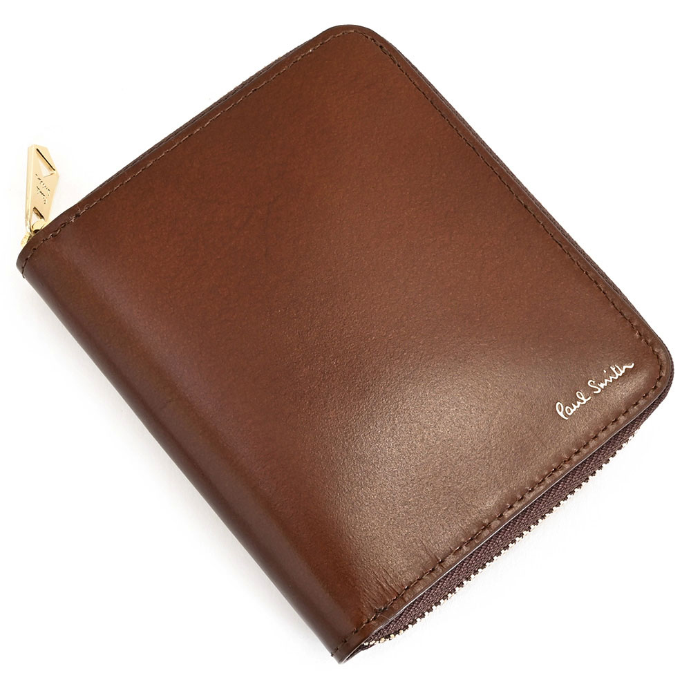 楽天市場】ポールスミス 財布 二つ折り財布 ラウンドファスナー チョコ