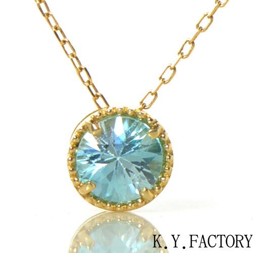 楽天市場】ブルージルコン ペンダント トップ K18ゴールド CC041-28