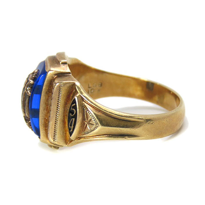 楽天市場】LGB社製 カレッジリング 1954's 16号 10K 青石 ビンテージ