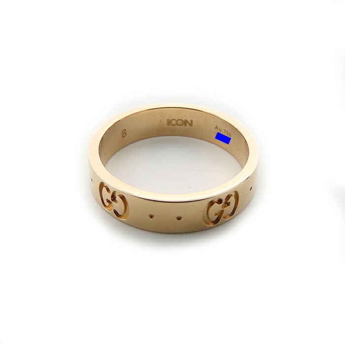 楽天市場】グッチ アイコン リング 750PG ピンクゴールド 8号 3.5g 18