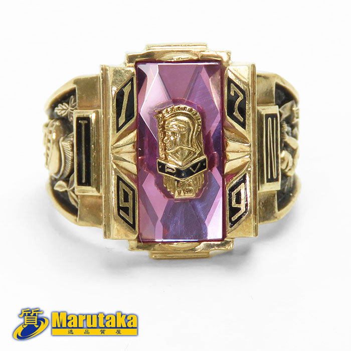 楽天市場】JOSTENS ジャスティンズ社製 カレッジリング 18号 10K 紫石