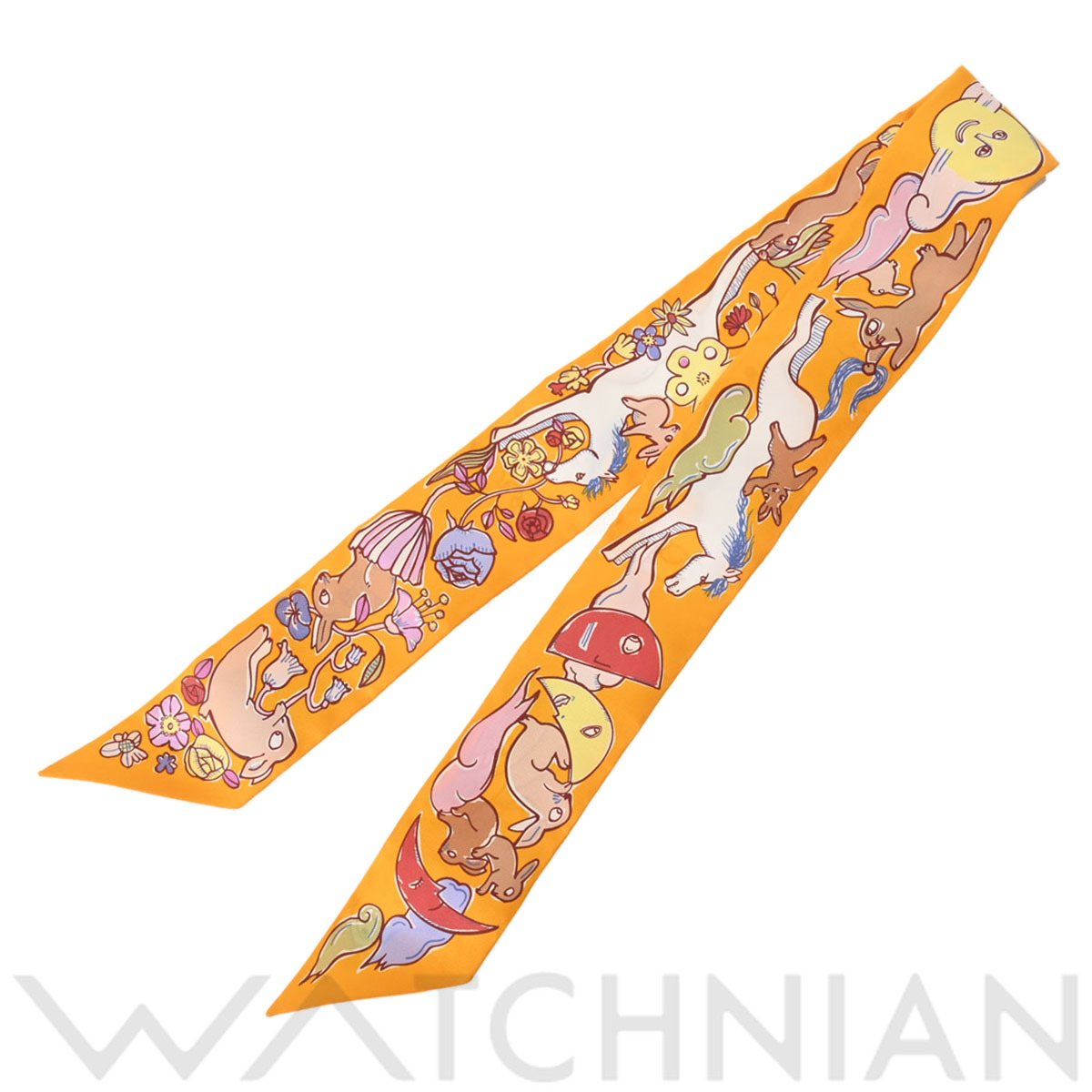 楽天市場】エルメス HERMES ツイリー MILLE ET UN LAPINS イエロー