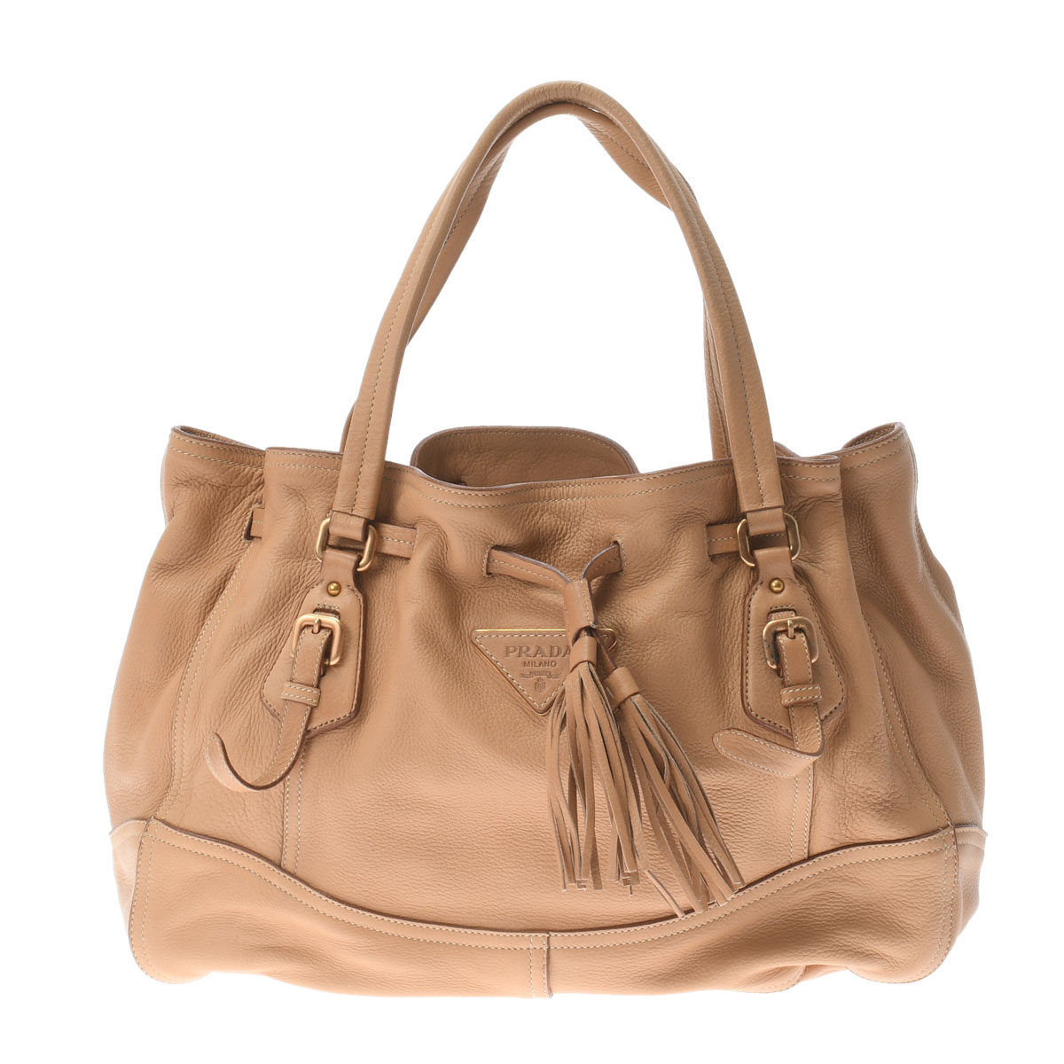 楽天市場】【中古】 プラダ PRADA キャメル/ゴールド金具 BR3571