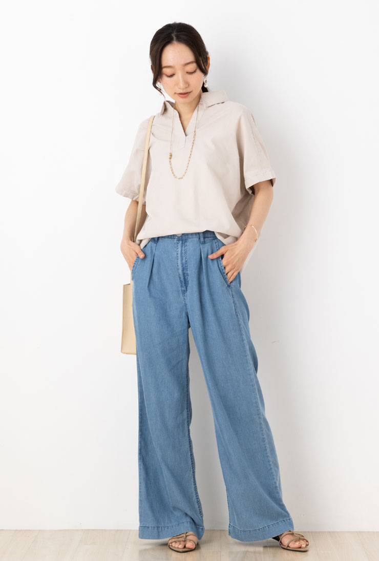 楽天市場】サマー デニム パンツ テンセル 涼しい レディース 春 夏 用