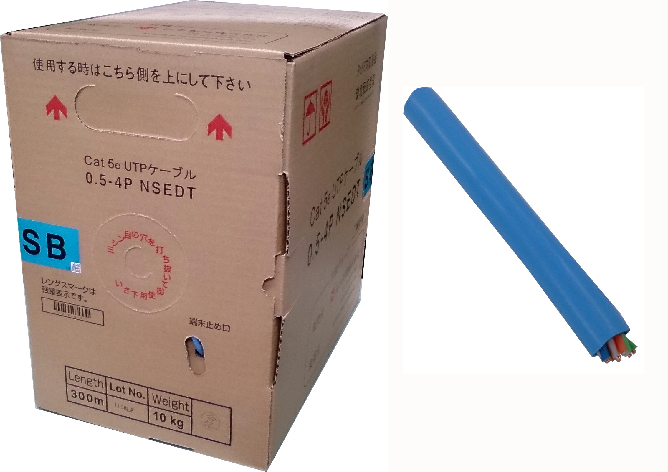 楽天市場】【在庫あり】日本製線 Cat5e LANケーブル 単線 0.5-4P NSEDT