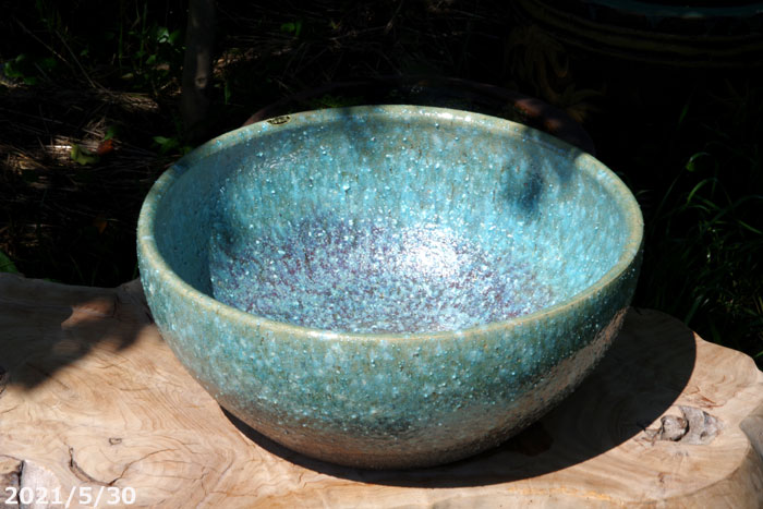 楽天市場】信楽焼 睡蓮鉢 陶器 緑窯変 めだか鉢 12号（37cm）＋お好き