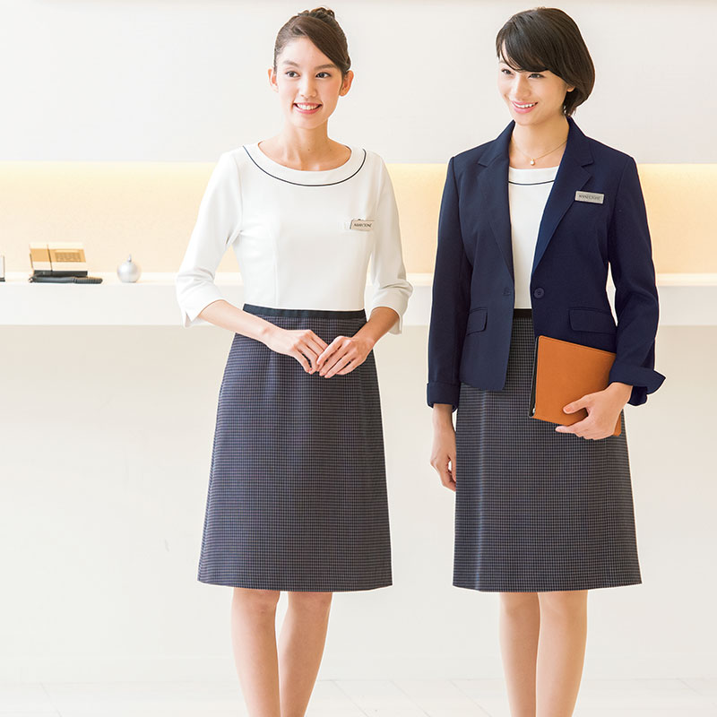 楽天市場】事務服 ワンピース バイカラー 7721 ホテル フロント 受付